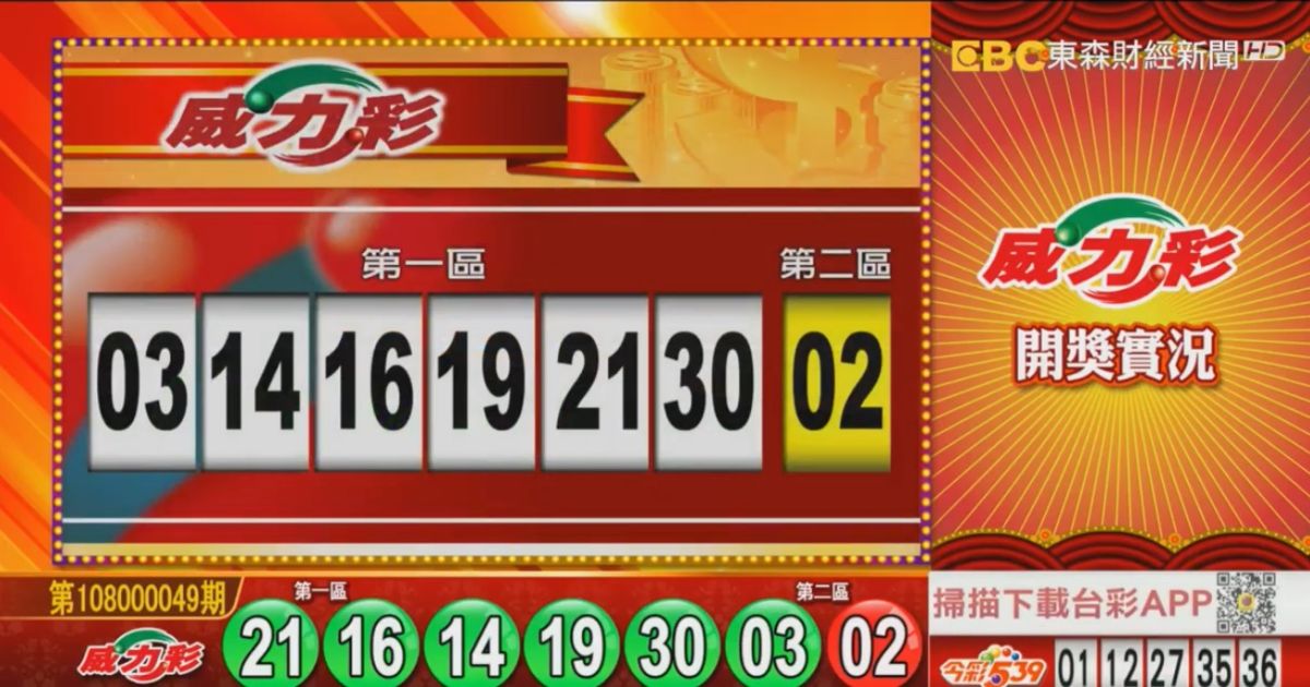 ▲第108000049期威力彩開獎了。（圖／NOWnews資料照）