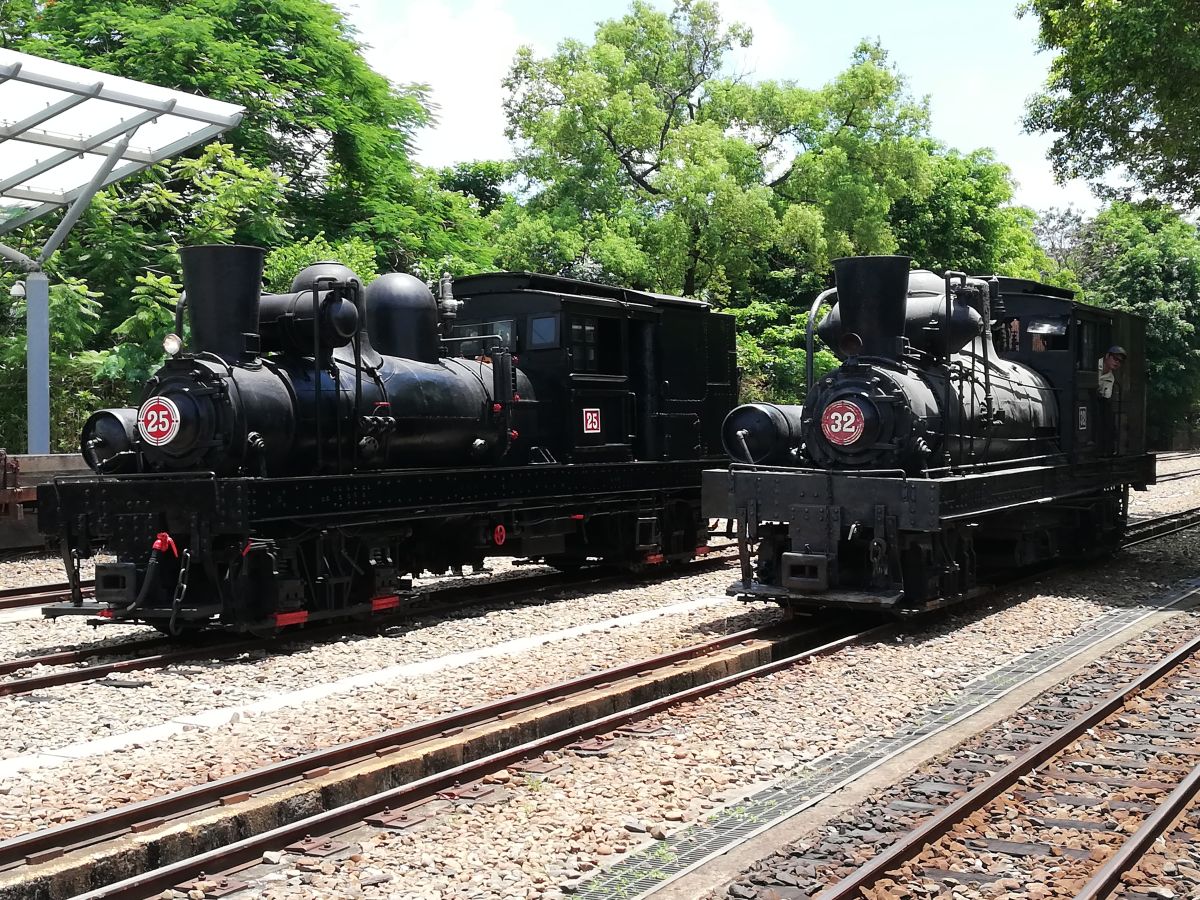 ▲國寶迎國寶，林鐵2台百歲火車珍貴同框。（圖/記者邱嘉琪攝，2019.06.21）