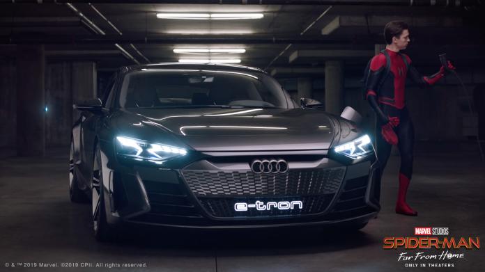 ▲《蜘蛛人：離家日》電影中，由Audi e-tron GT concept擔當蜘蛛人彼得帕克的最佳拍檔。（圖／台灣奧迪提供）