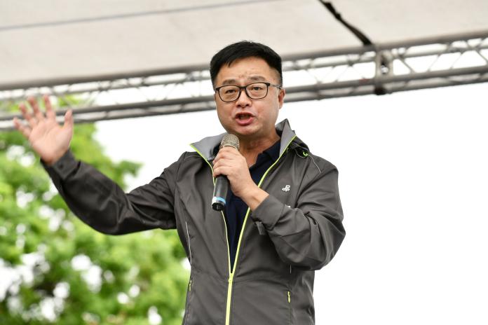 民進黨秘書長羅文嘉在623守護台灣民主活動現場。(圖／林柏年攝)