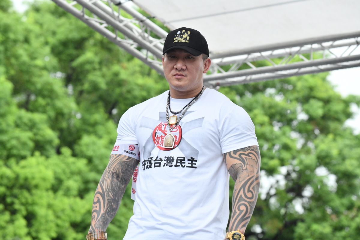 館長在623守護台灣民主活動現場。(圖／林柏年攝)