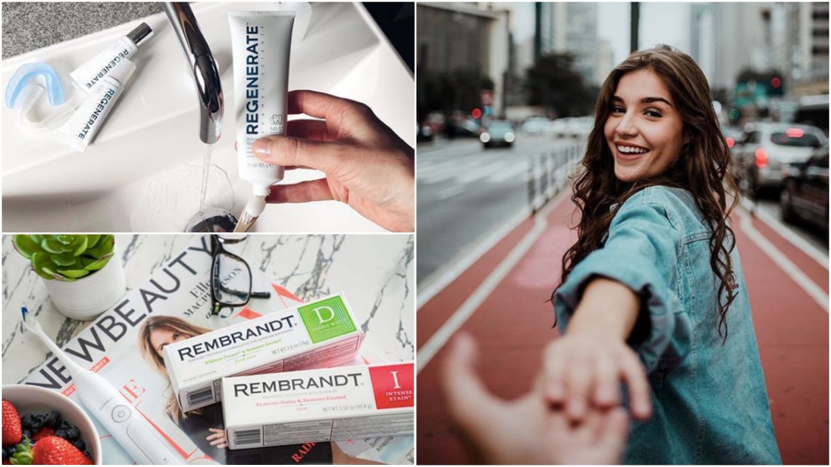▲擁有美麗的牙齒，笑起來更有自信。（圖／翻攝自IG@rembrandtwhitens、regenerate）
