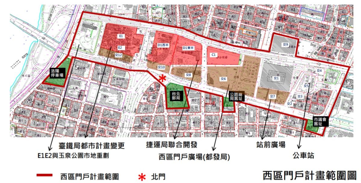 台北市西區門戶計畫圖。（圖 / 台北市政府提供）