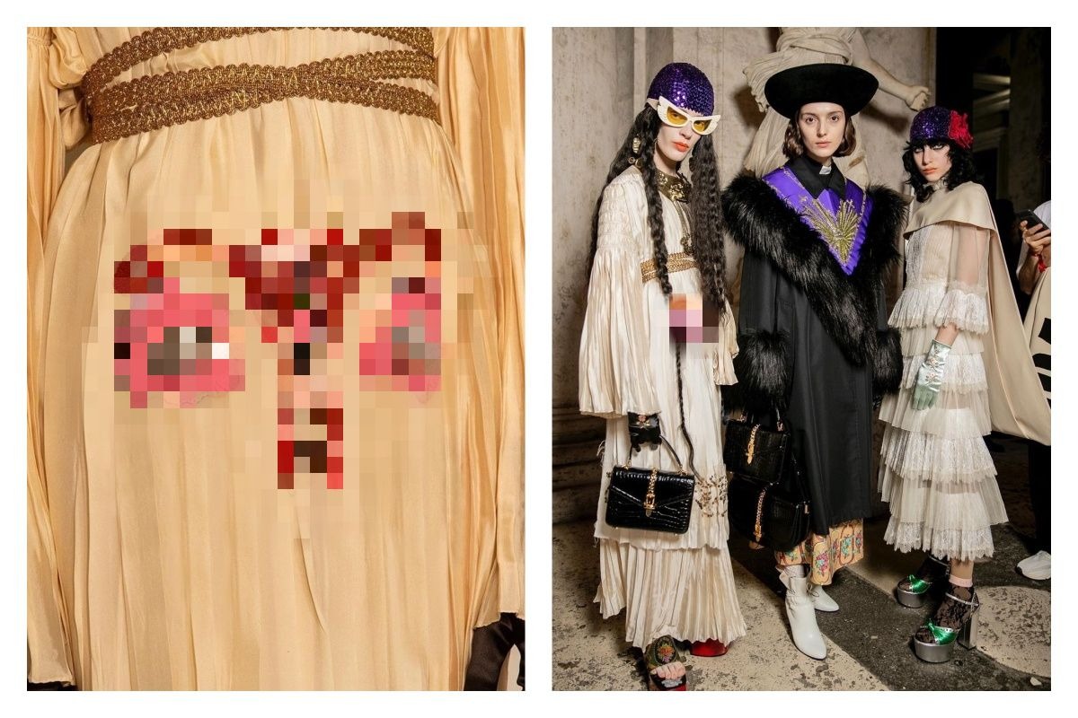 ▲子宮洋裝的評價兩極，有人砲轟不雅觀，也有人讚美理念。（合成圖／翻攝自 GUCCI IG ）