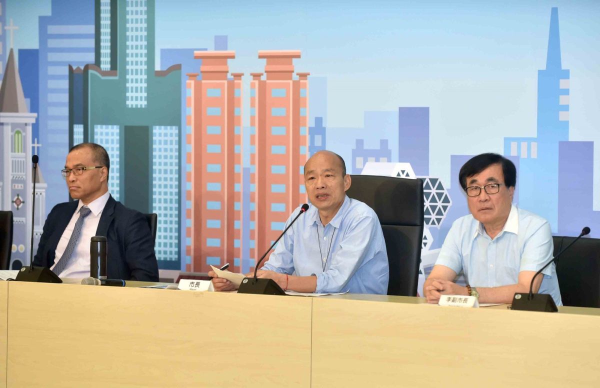 ▲高雄巿長韓國瑜上任半年，今(28)日以「高雄夢想號啟航」公布14項施政亮點。
圖／記者郭凱杰攝，2019.06.28) 
