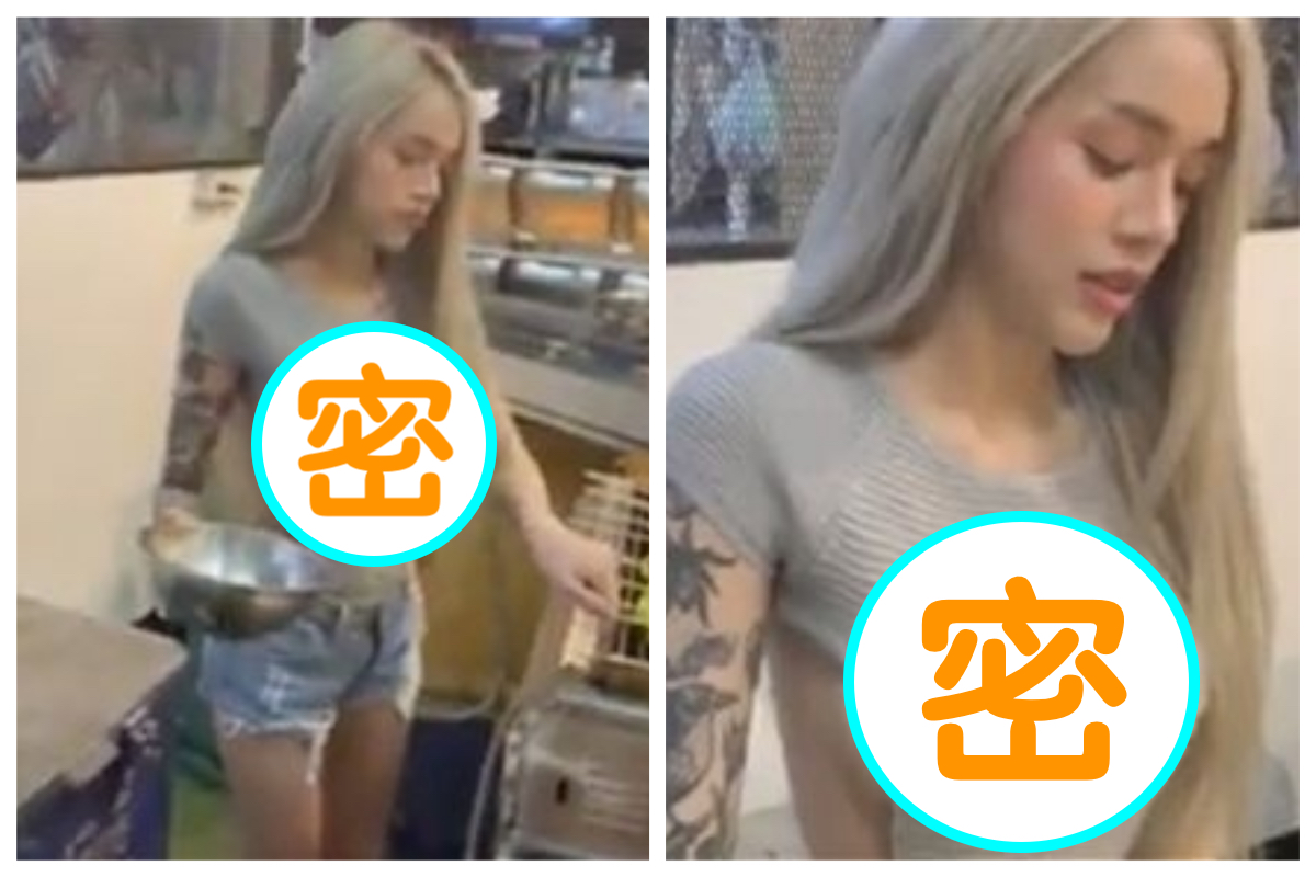 ▲泰國模特兒穿著布料稀少的性感衣物，到友人的烤肉店幫忙站台，意外引發網路討論。（圖／翻攝自 Waatjan Sawatthanachonsakhul 臉書）