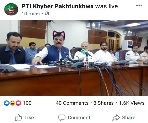 巴基斯坦官員記者會　忘關貓咪濾鏡畫風太爆萌被狂分享