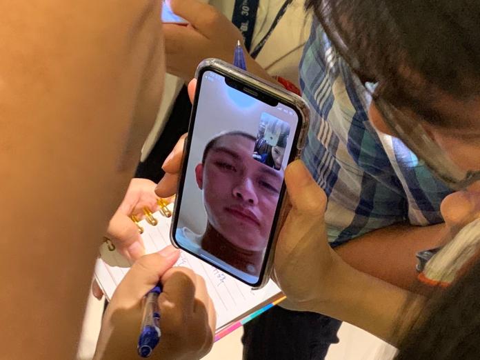 中職選秀狀元劉基鴻透過電話連線受訪（圖／劉祐廷攝）