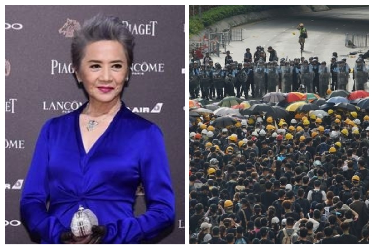 ▲香港影后「桃姐」葉德嫻站出來參與「反送中」遊行。（合成圖／NOWnews 資料圖片／中央社資料圖片）