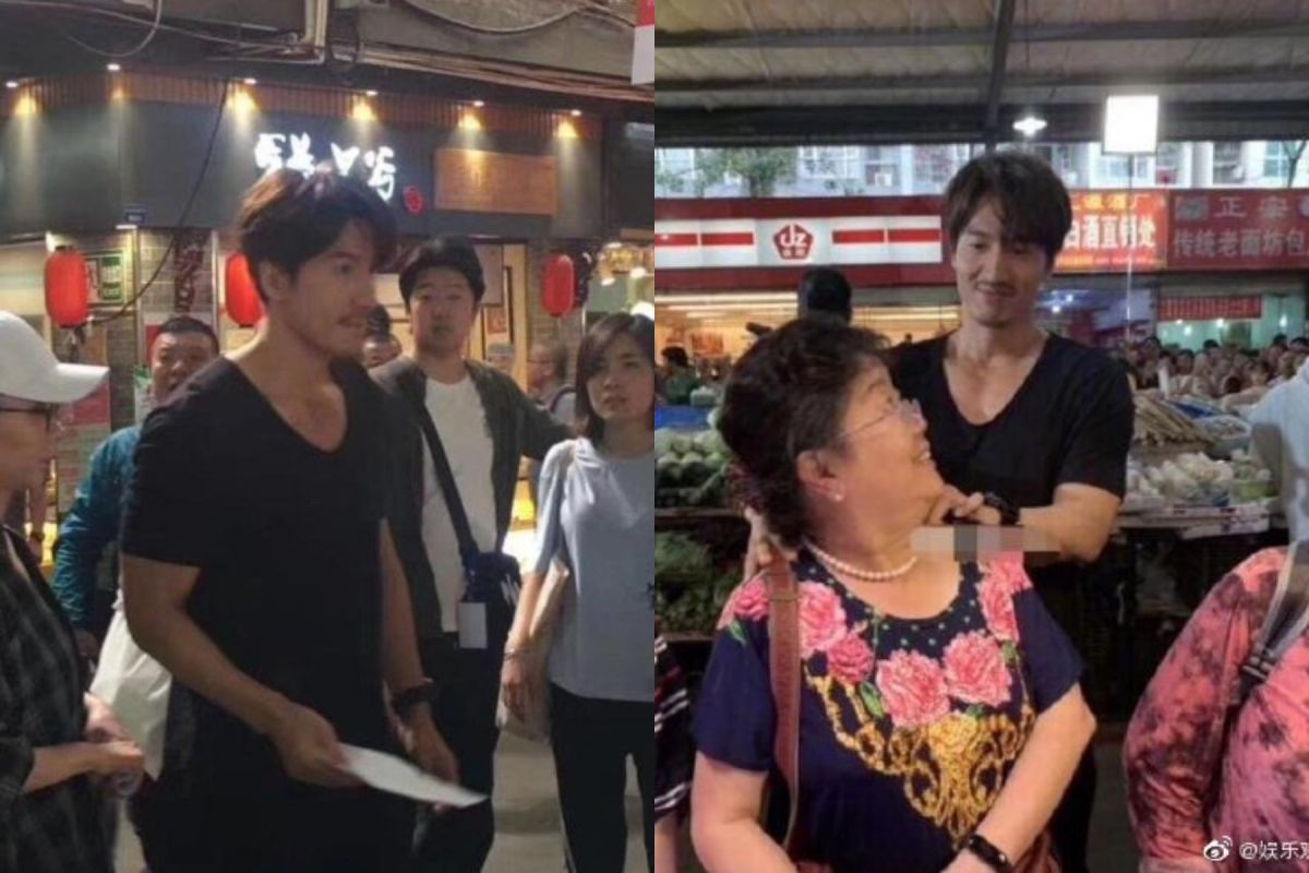 ▲言承旭到菜市場錄製節目。（圖／翻攝微博）