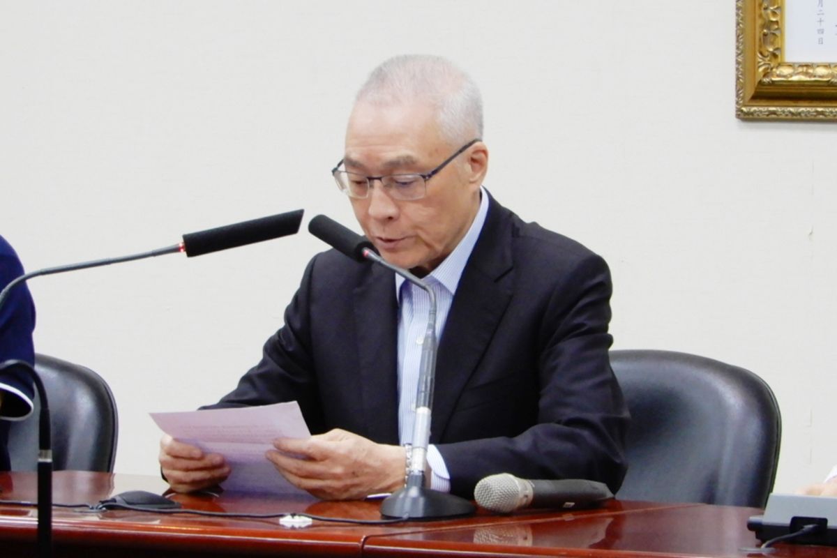 國民黨主席吳敦義。( 圖 / 記者陳弘志攝，2019.07.05 )