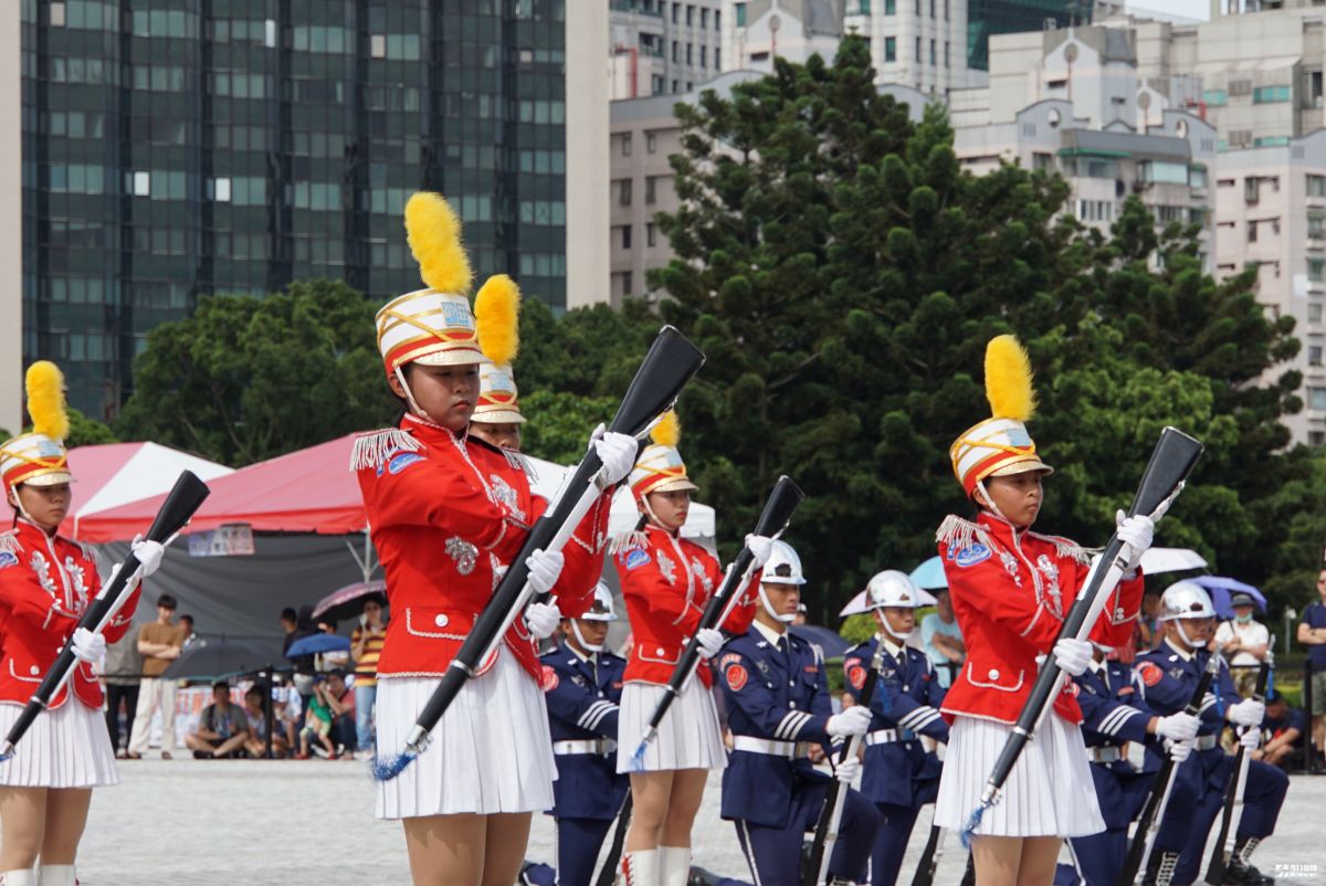 ▲第三屆全國高級中等學校儀隊競賽，莊敬高職樂儀隊獲得第一名。（圖／記者呂炯昌攝, 2019.7.6）