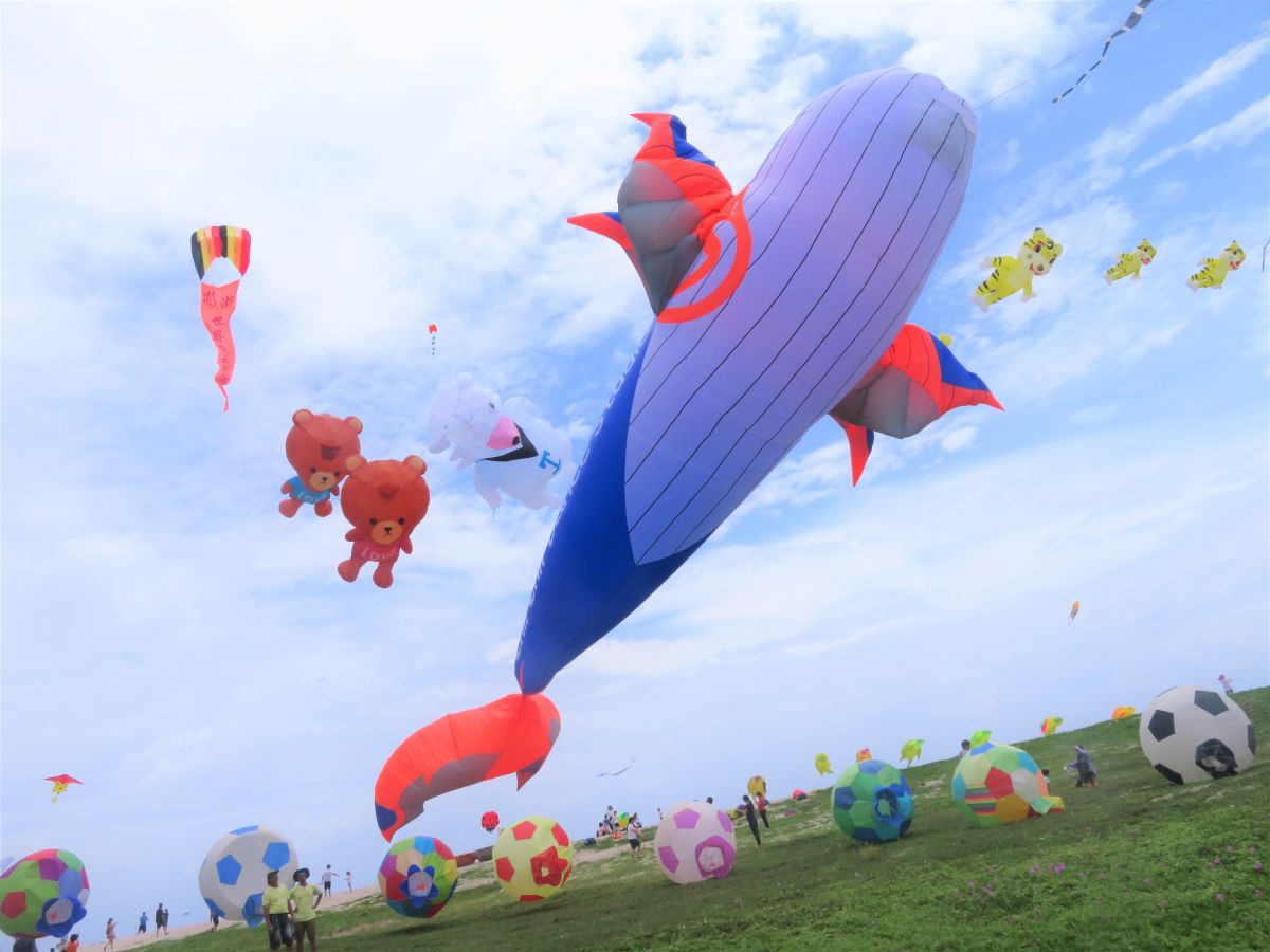 ▲見證龍門村民對抗海廢的決心，澎湖縣風箏協會與湖西鄉公所共同舉辦「FUN風趣、放洋的孩子」，用新型態文創活動來吸睛。（圖／湖西鄉公所提供，2019.07.06）