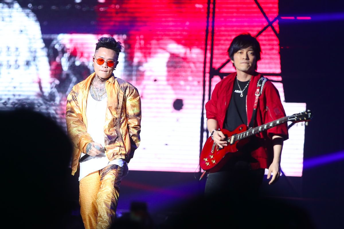 ▲五月天怪獸擔任蕭秉治的演唱會嘉賓。（圖／特約記者林敬原攝, 2019.07.06）
