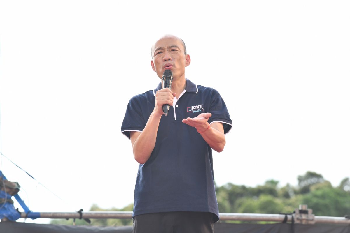 國民黨7日下午在凱道舉行「反鐵籠公投」大會師，高雄市長韓國瑜表示，他今天要向綠營與中間選民喊話，3年前支持蔡英文選總統，「這3年來，日子有過得好嗎？」（圖／記者林柏年攝，2019,07,07) 