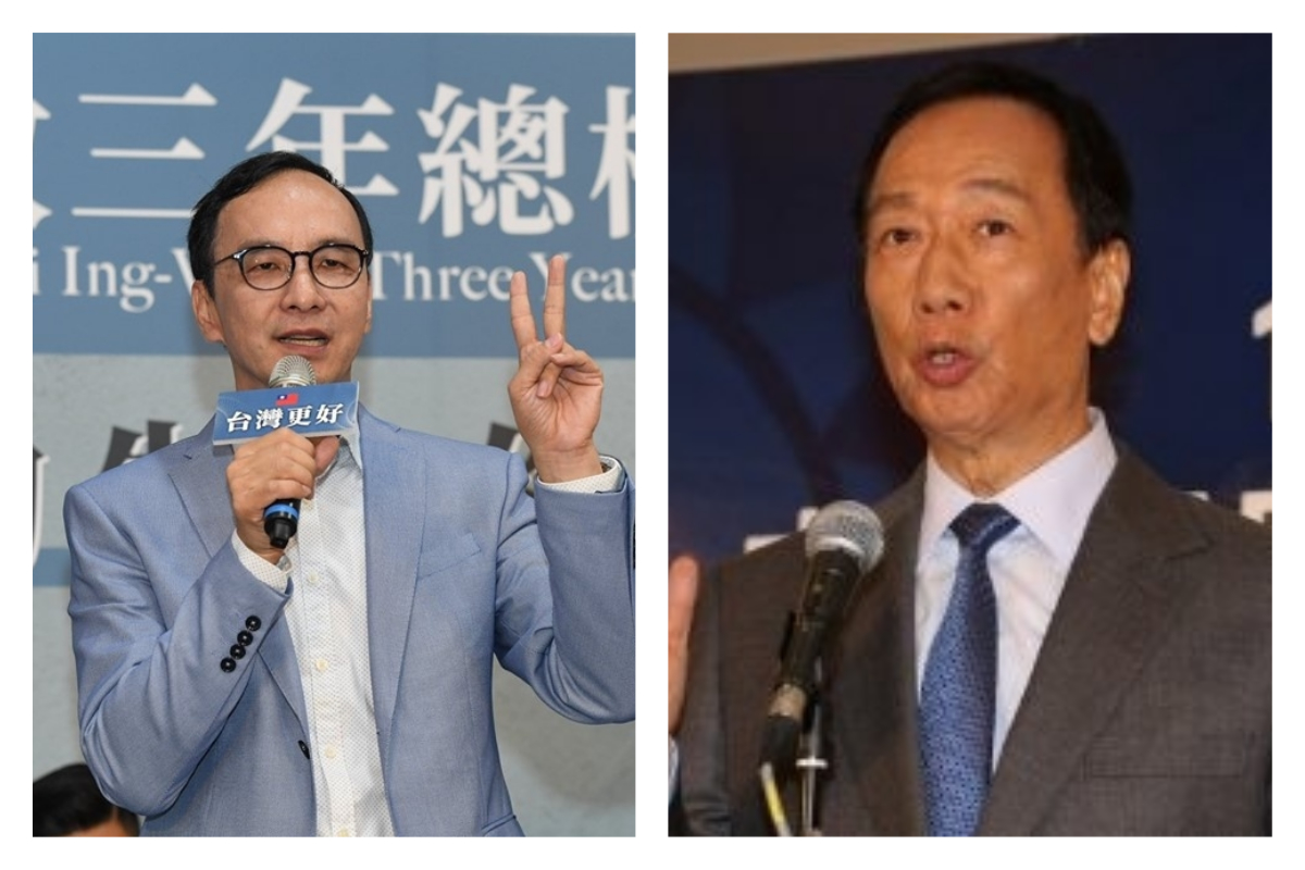 ▲「正常倫」朱立倫近來對郭台銘窮追猛打（圖／翻攝自朱立倫和中央社）