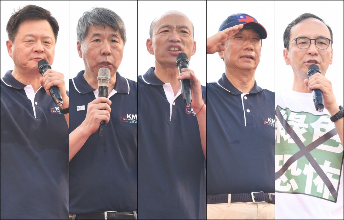 ▲五名國民黨總統初選候選人。（圖／林柏年攝, 2019.7.7）