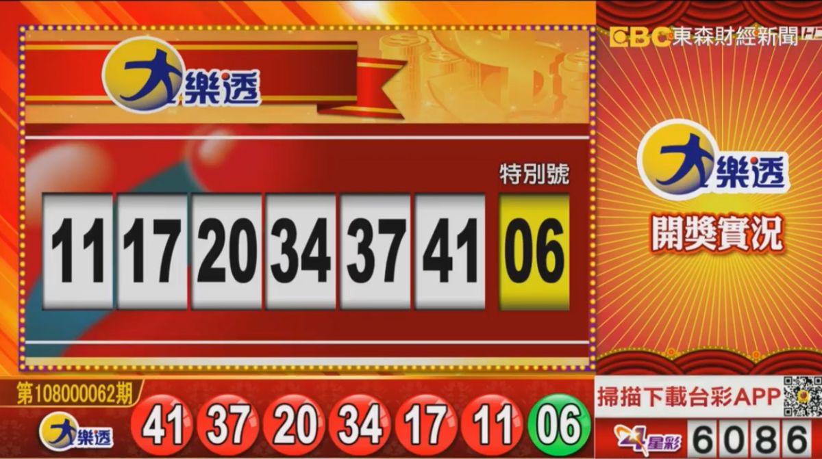 ▲連續12期頭獎摃龜的大樂透，7月9日晚間再度開獎，頭獎上看3.7億元。（圖／擷取自東森財經新聞）