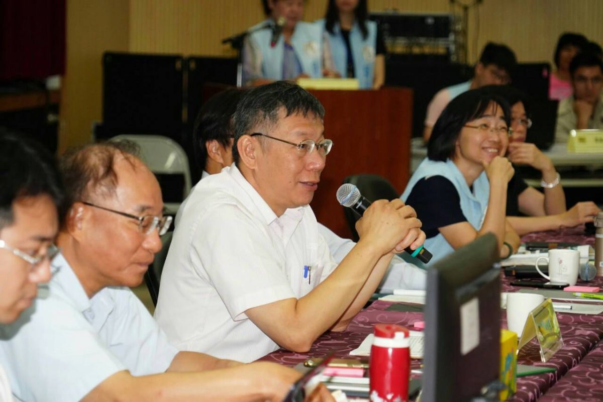 ▲台北市長柯文哲參與里長座談會。（圖／台北市政府提供, 2019.7.10）