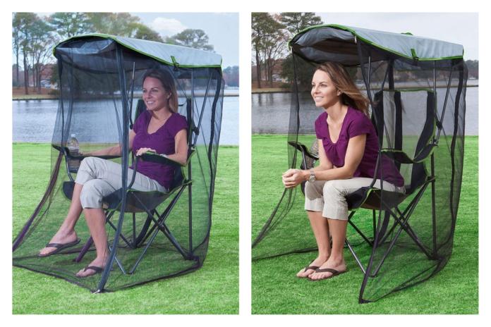 ▲這款自帶蚊帳與遮陽的露營椅，讓許多網友看了好心動。（圖／翻攝自 Amazon ）