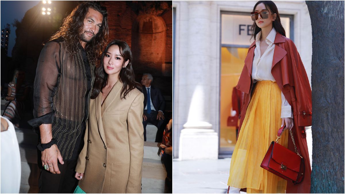 ▲孫芸芸受邀到羅馬賞秀，巧遇「水行俠」傑森摩莫亞同框合影，形成最萌身高差。（圖／FENDI提供）