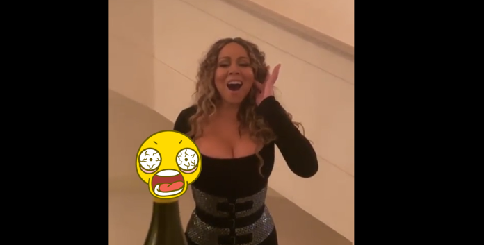 ▲西洋流行樂天后瑪麗亞凱莉（ Mariah Carey ）用「海豚音」挑戰近期超夯的「迴旋踢瓶蓋」。（圖／翻攝 Mariah Carey IG ）