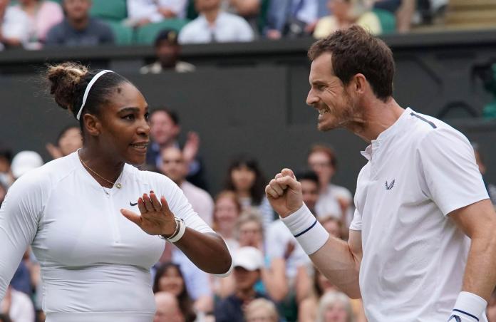 ▲Andy Murray(右)、Serena Williams合拍夢幻混雙。（圖／美聯社／達志影像）
