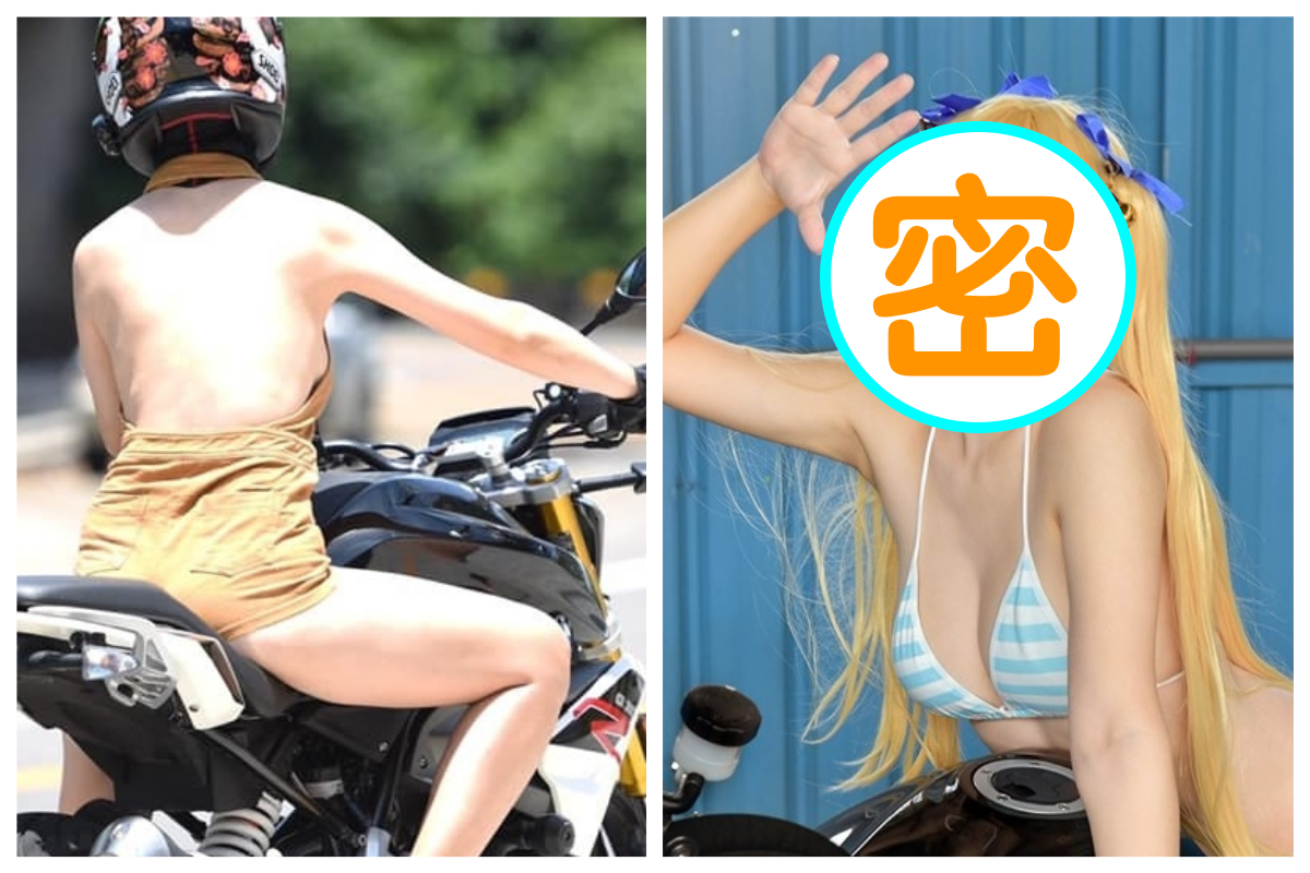 ▲一名露出美背的重機女騎士爆紅，如今本尊曝光啦！
（合成圖／十字風 Crosswind 授權使用／請勿隨意翻拍以免侵權）