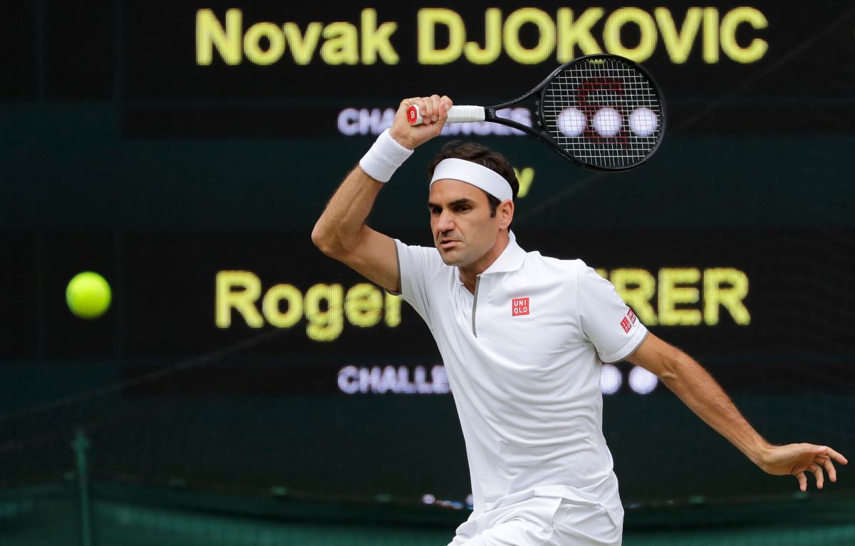 ▲2019溫布敦網賽男單冠軍戰，「瑞士特快車」Roger Federer。（圖／美聯社／達志影像）