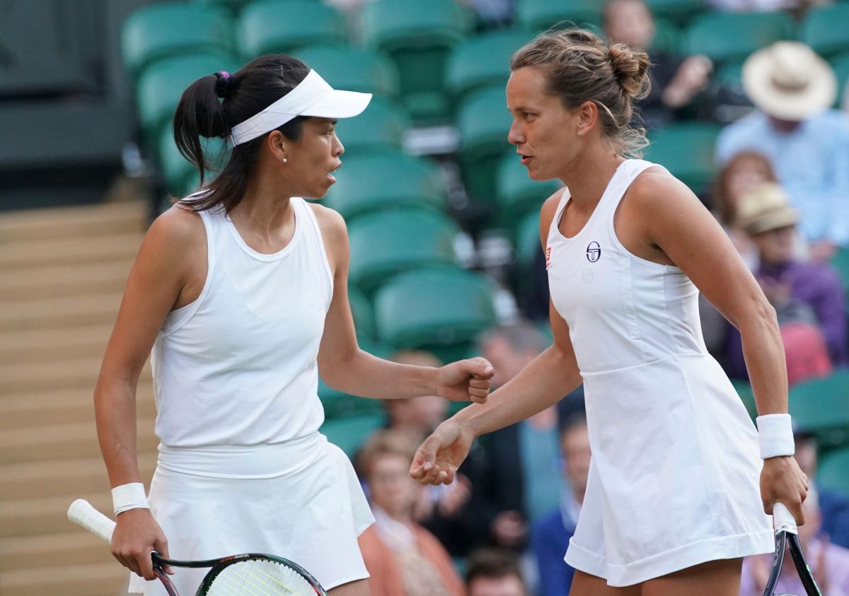 ▲謝淑薇(左)和捷克搭檔Barbora Strycova。（圖／美聯社／達志影像）