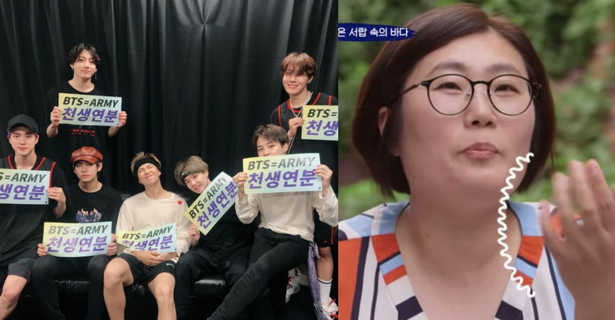 ▲46歲婦人透露是BTS粉絲，為了看他們影片手臂不適也甘願。（圖／BTS Twitter、tvN YouTube）