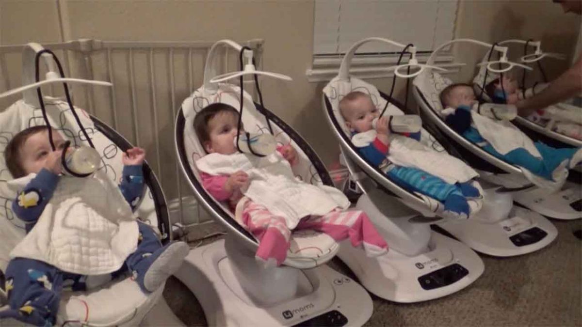 ▲五胞胎怎麼養? 美國爸想出不少巧思（圖／翻攝網路）