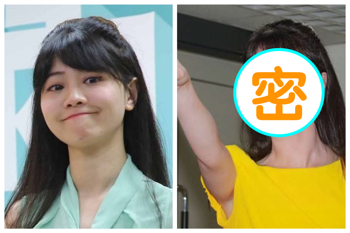 ▲高嘉瑜「老化」的樣子，令許多網友驚呼：「女神大崩壞啦！」（合成圖／中央社資料圖片／翻攝自臉書粉專「老天鵝娛樂」）