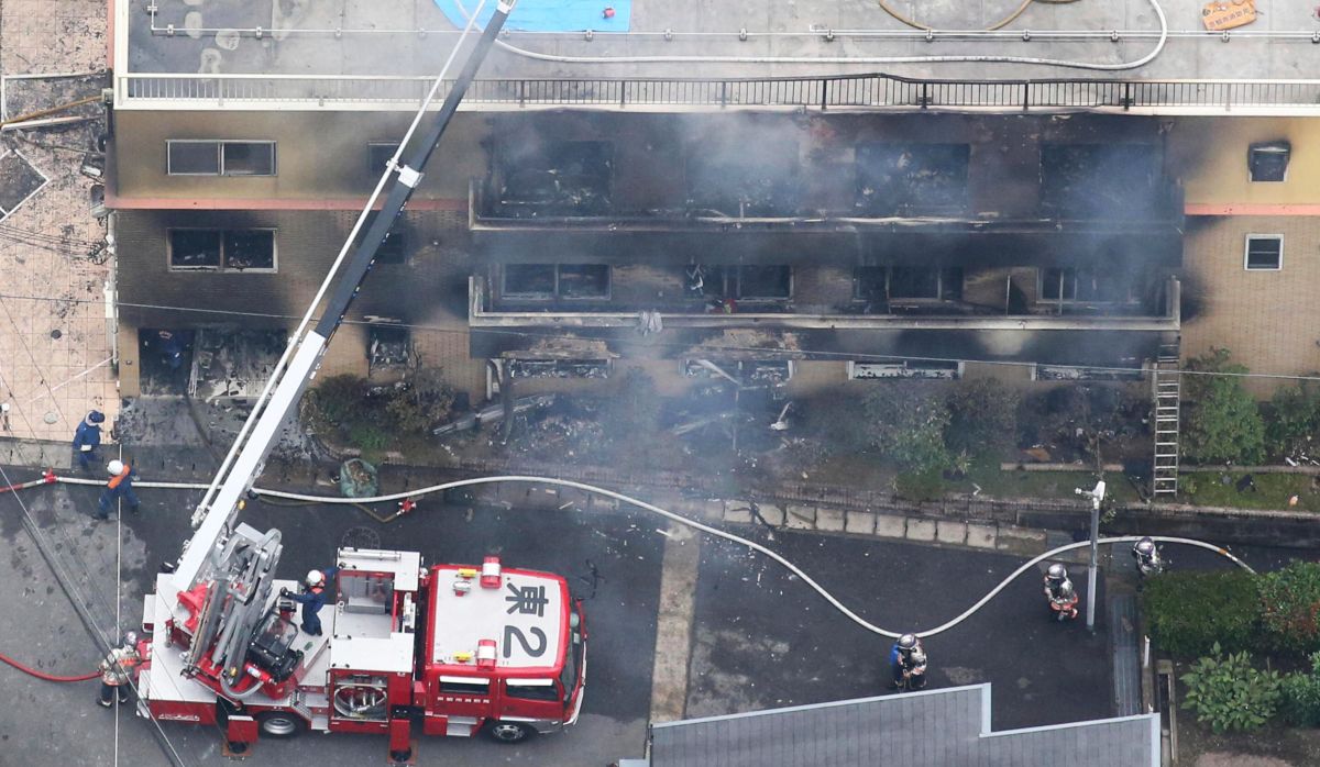 ▲日本知名的京都動畫公司遭人縱火，死傷慘重。（圖／美聯社／達志影像）