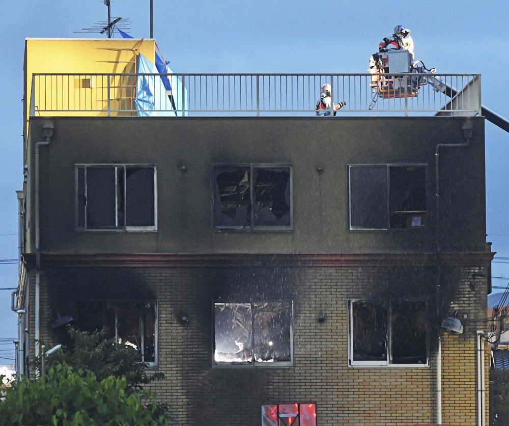 ▲知名動畫製作公司「京都動畫」遭縱火，已知33人死亡、36人受傷。（圖／達志影像／美聯社）