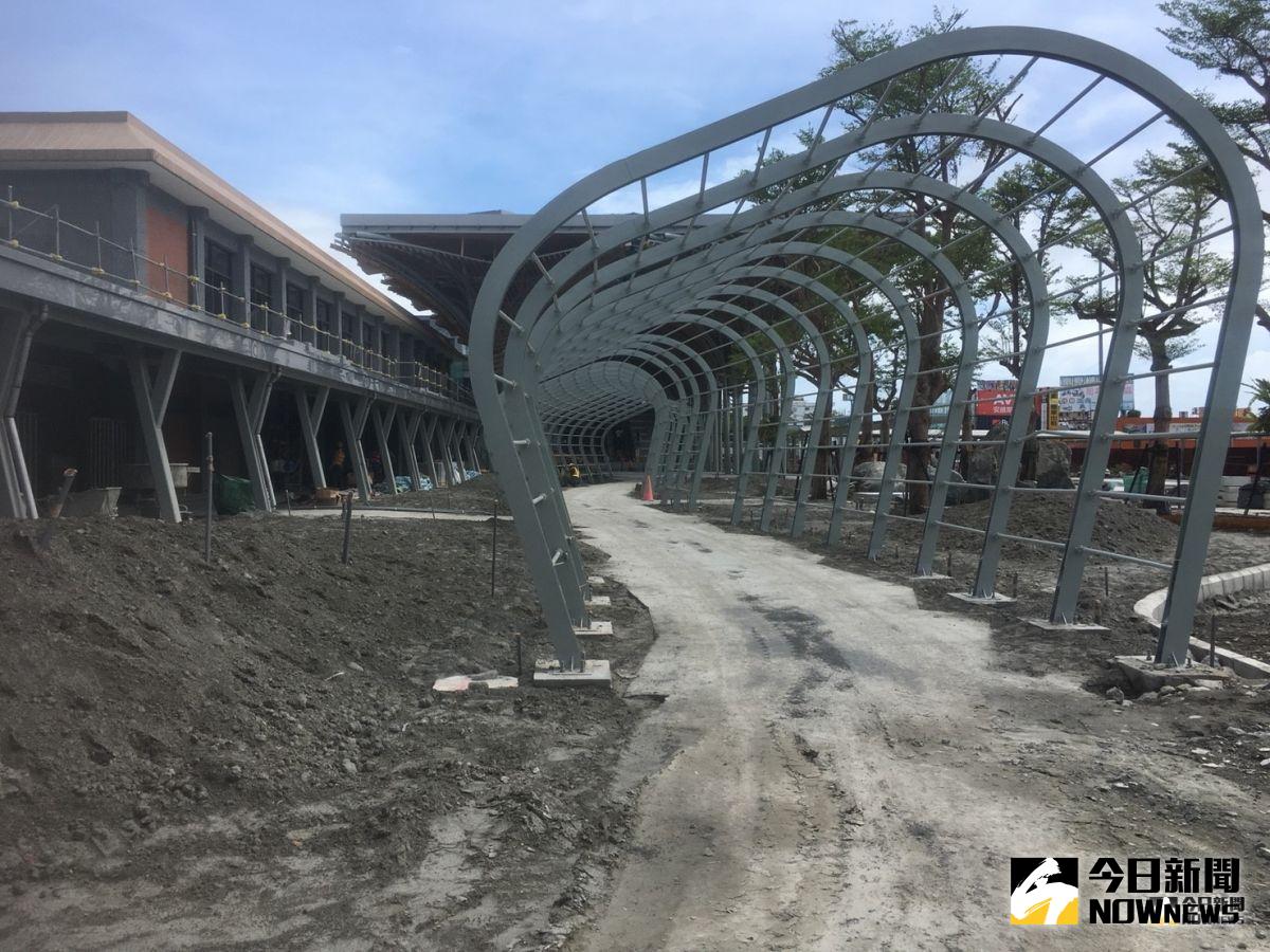 ▲台鐵花蓮站舊站體二期改善工程即將完工，預計９月初啟用。（圖／記者鄭志宏攝）