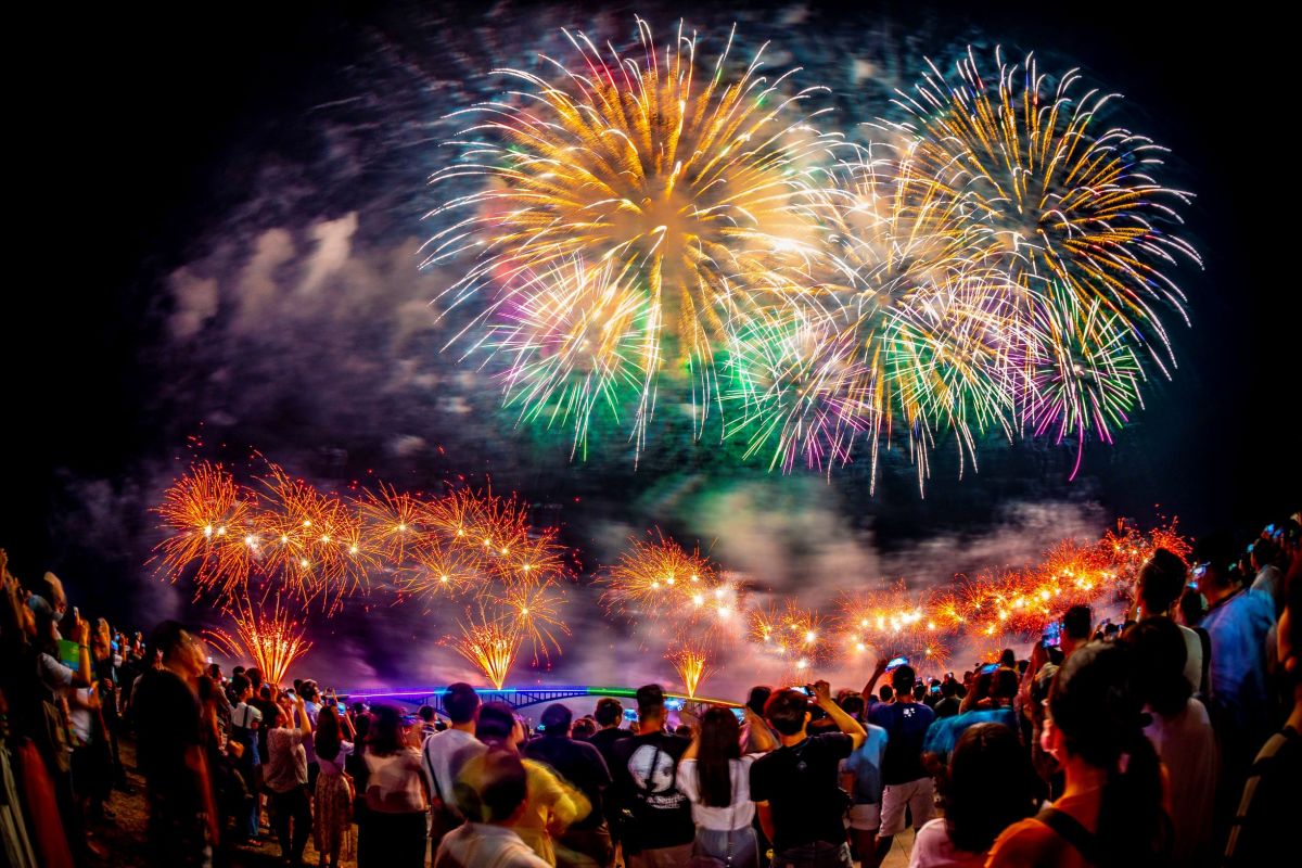 ▲2019花火節花火旅遊攝影大賞第一名彭寶全-震撼。（圖／澎縣府提供）