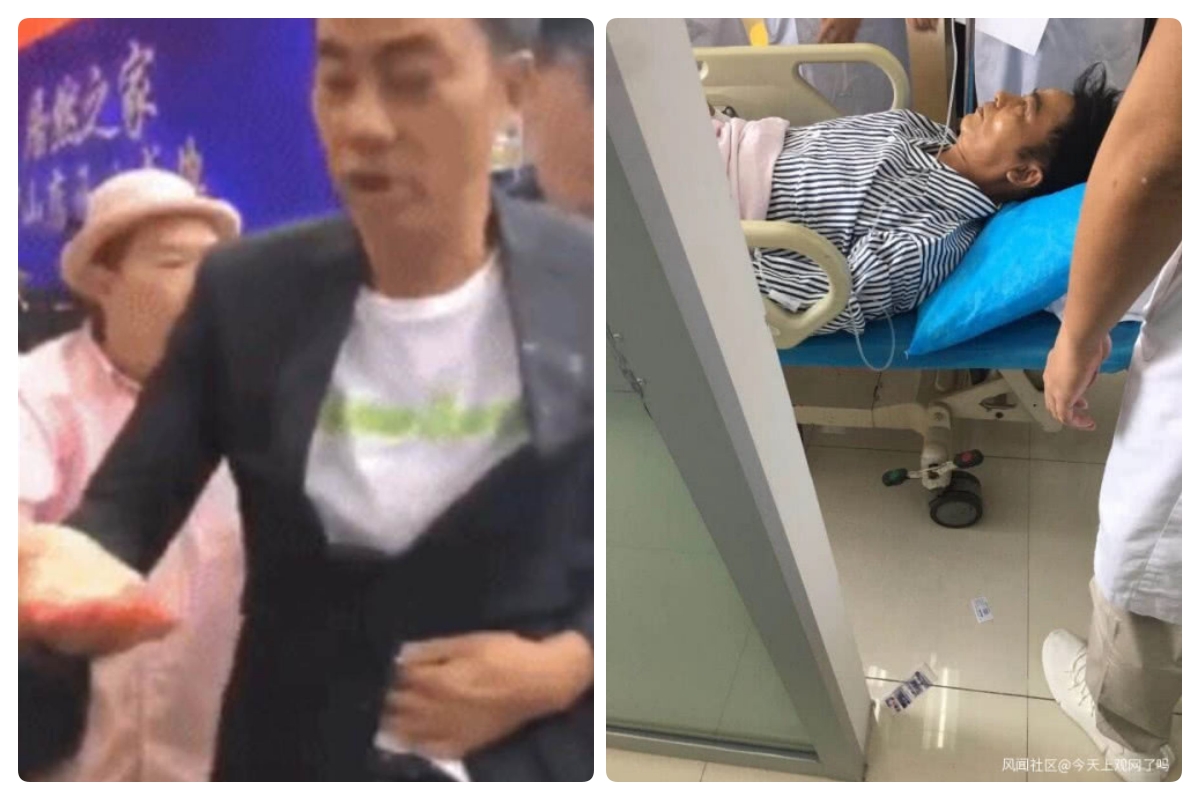 ▲港星任達華在中國大陸出席活動時，突遭男子刺傷，送醫後狀況穩定。（圖／截自微博）