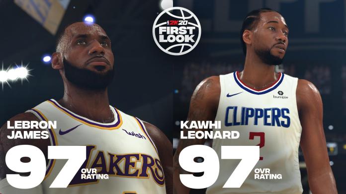 Kawhi  Leonard、LeBron James在NBA2K最新數值。（圖／取自NBA2K推特）