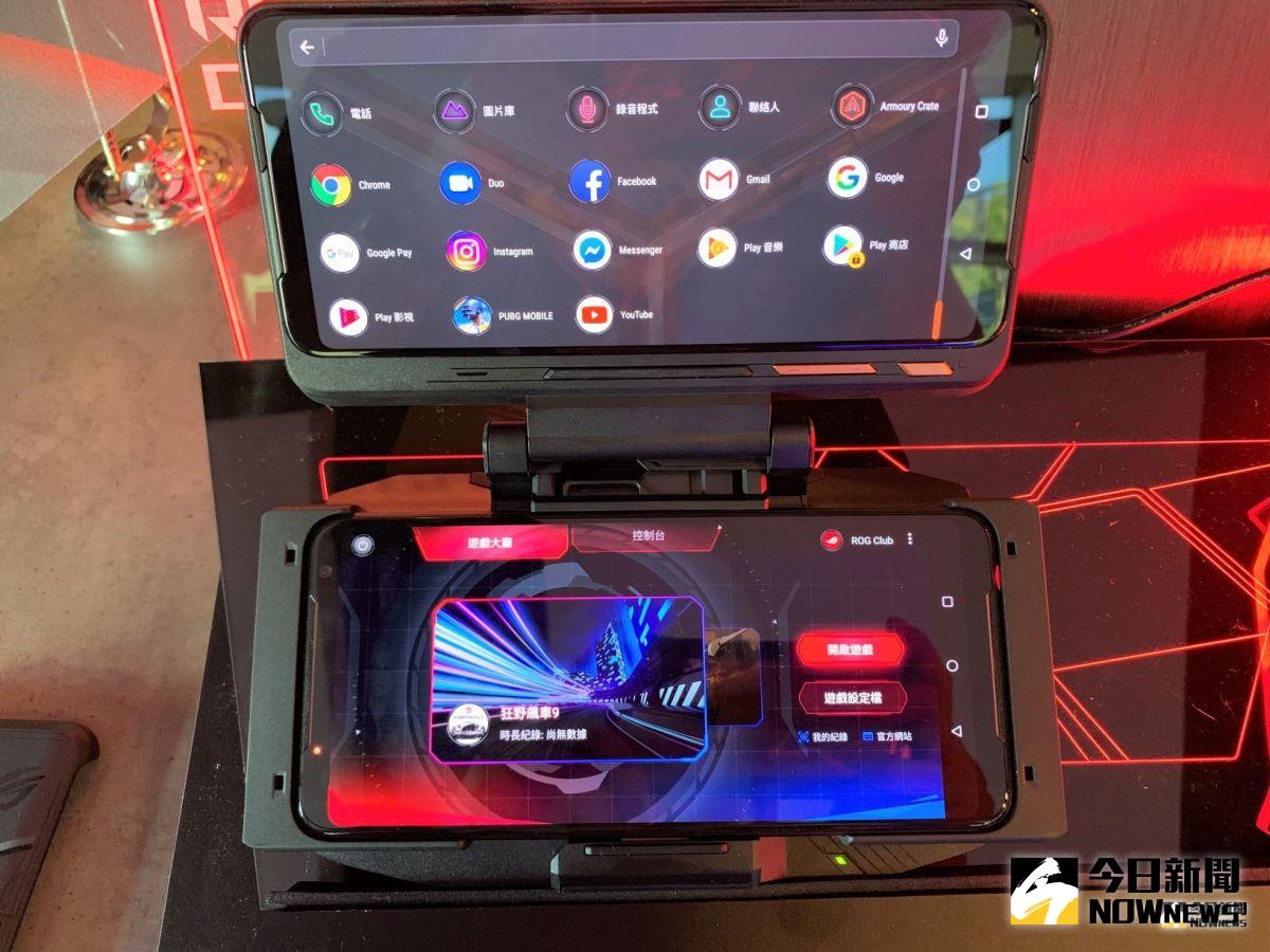 ▲華碩今（22）日正式宣布，第二代電競手機ROG Phone II，將於8月1日正式在台上市。（圖／記者劉士成攝）