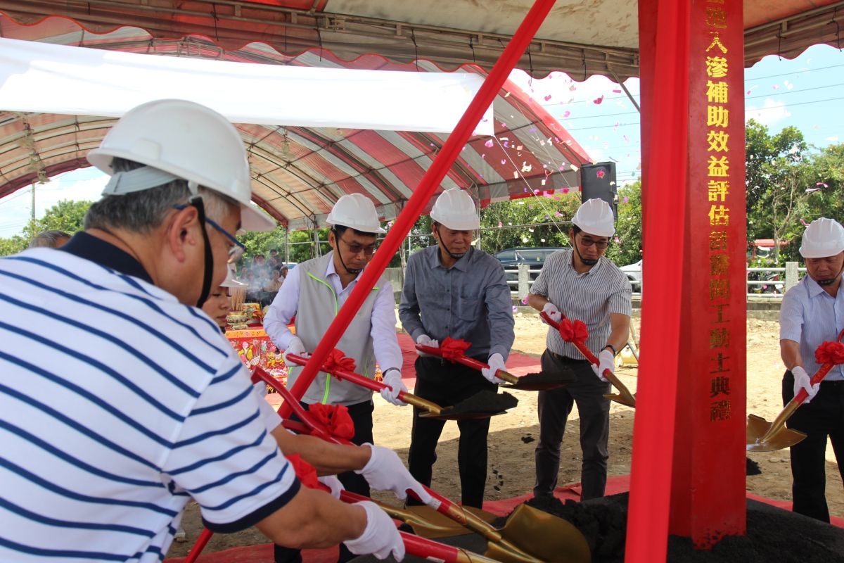 ▲古坑人工湖效益評估的多功能調蓄池開工典禮。（圖／記者簡勇鵬攝，2019.07.23）