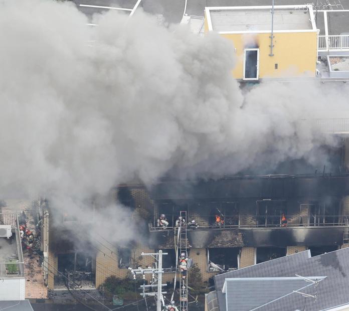 <br> ▲日本京都動畫公司（京阿尼）位在京都市的第一工作室，於本月 18 日遭到縱火，釀成 34 死 34 傷的 慘劇，震驚全球。（圖／達志影像／美聯社）