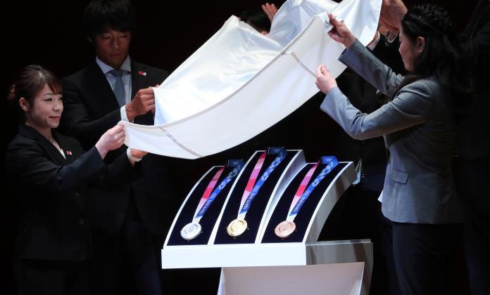 東京奧運將牌設計出爐。（圖／美聯社／達志影像）