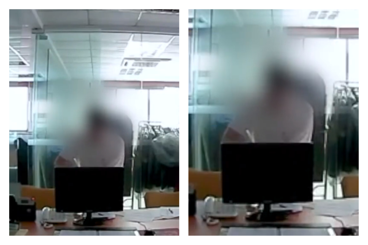 ▲他裝監視器抓兇手，想不到竟是 20 年好同事偷放強酸。（合成圖／翻攝自梨視頻）