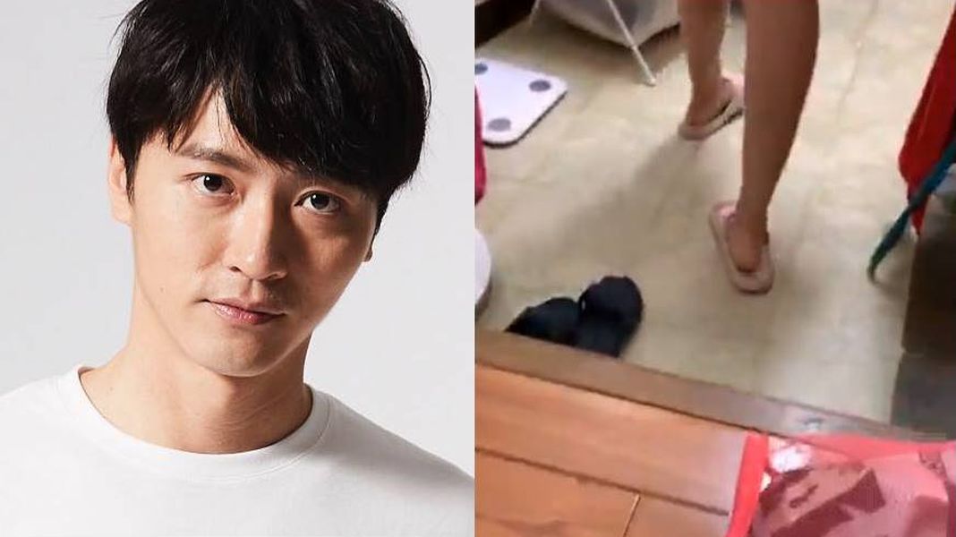 ▲馬俊麟開直播秀老婆雙腿。（影片截圖）