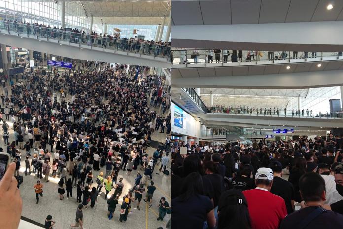 ▲香港航空業工作人員 26 日舉行「和你飛」集會，吸引 2500 人參與。（圖／讀者提供）