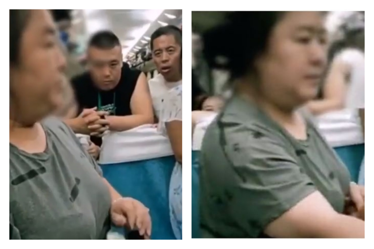 ▲哈爾濱的一位大媽帶著兩名孩子搭火車，但他們卻一次佔了六個座位，此舉非紛紛引來撻伐，但當大媽掏出六張車票時，全車鴉雀無聲了。（圖／翻攝自秒拍）