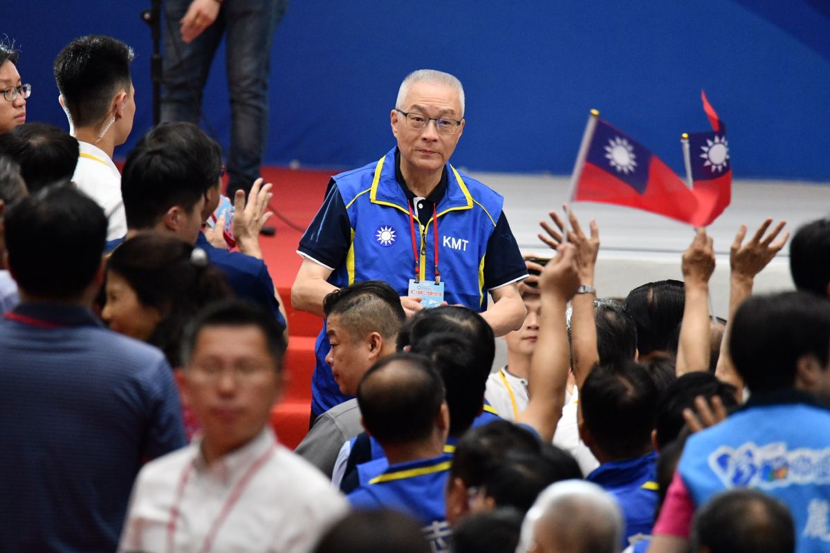 國民黨主席吳敦義28日出席全代會。（圖 / 記者林柏年攝，2019.07.28）