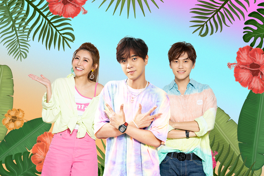 ▲簡愷樂（左起）、羅志祥、邱宇辰主持的《娛樂百分百》進攻8點檔時段。（圖／八大綜合台提供）