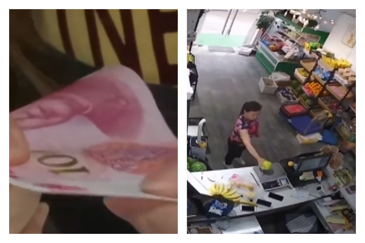 ▲買東西就要付錢真的天經地義，不過就算不付錢，總不能把錢吃了吧。（圖／翻攝自影片）